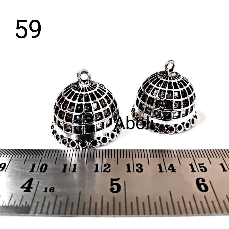 Silver jhumka bases MJBS59