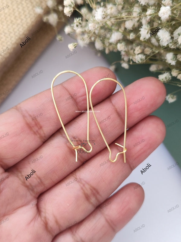 Tarnish resistant golden kidney hook brass Earrings Kidney wire 35 mm ATEFG8