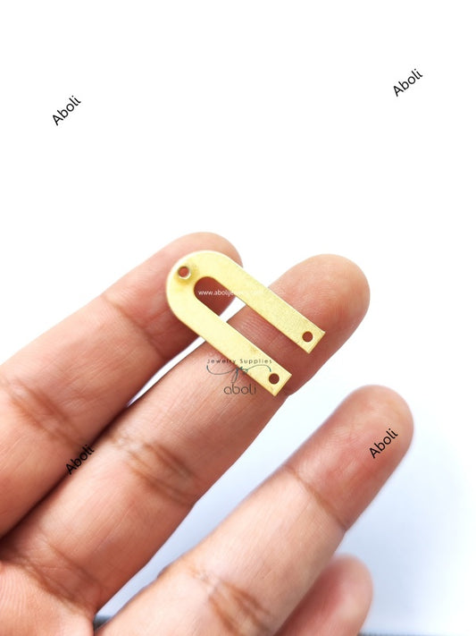 Golden Metal Arch Connector U shaped Jewellery Component MACU7 Shiny finish 3 hole connectors