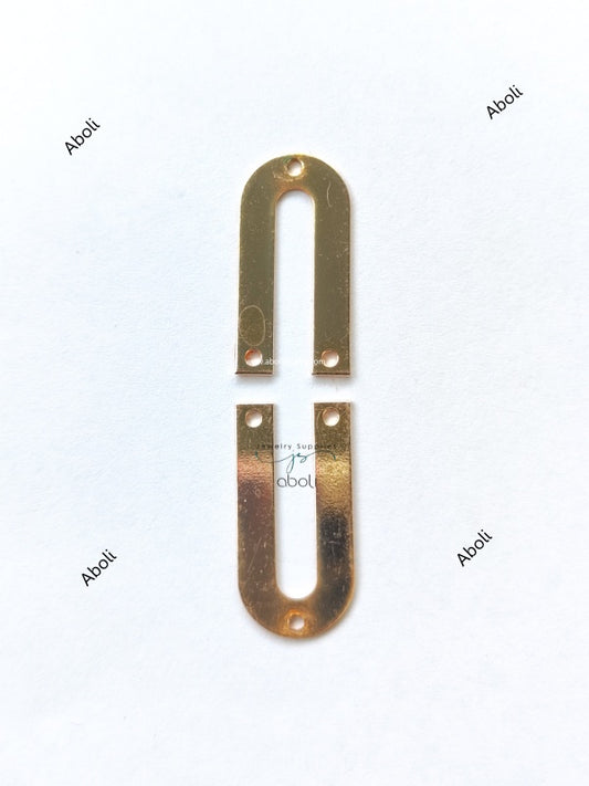 Rose Gold Metal Arch Connector U shaped Jewellery Component MACU6 Shiny finish 3 hole connectors