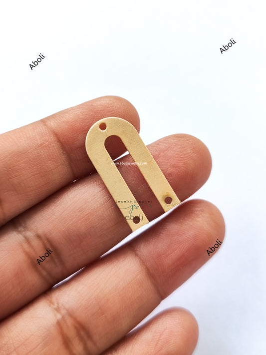 Rose Gold Metal Arch Connector U shaped Jewellery Component MACU11 Matt finish 3 hole connectors