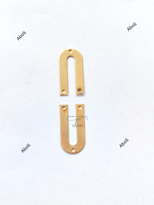 Rose Gold Metal Arch Connector U shaped Jewellery Component MACU11 Matt finish 3 hole connectors