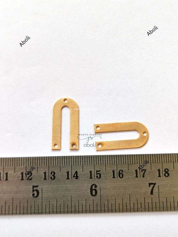 Rose Gold Metal Arch Connector U shaped Jewellery Component MACU11 Matt finish 3 hole connectors