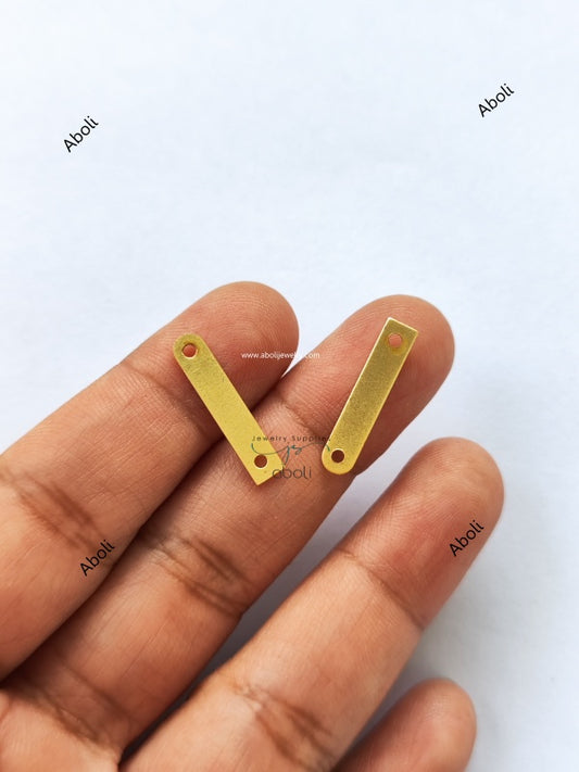 Golden Flat Metal bar Connector Jewellery Component MACU13 Matt finish 2 hole link connector
