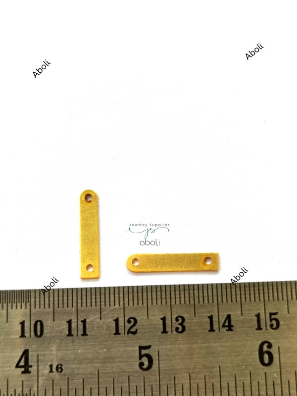 Golden Flat Metal bar Connector Jewellery Component MACU13 Matt finish 2 hole link connector