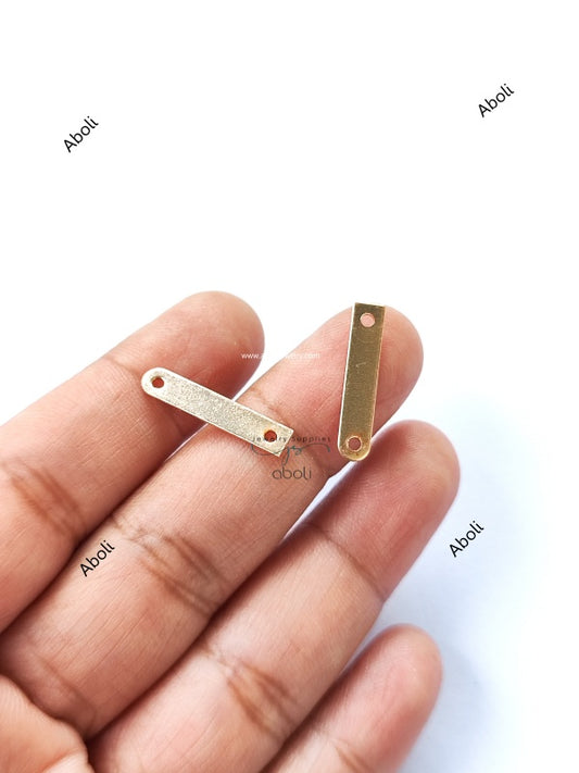 Rose Golden Flat Metal bar Connector Jewellery Component MACU14 Shiny finish 2 hole link connector
