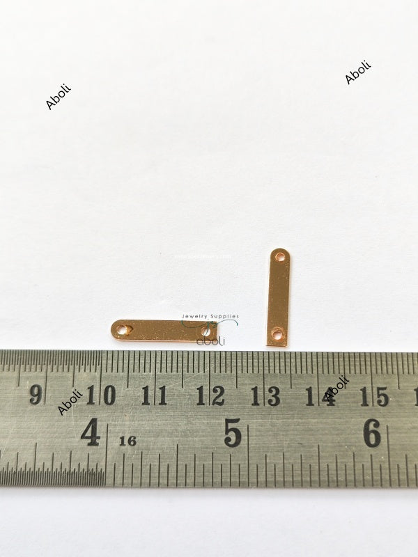 Rose Golden Flat Metal bar Connector Jewellery Component MACU14 Shiny finish 2 hole link connector