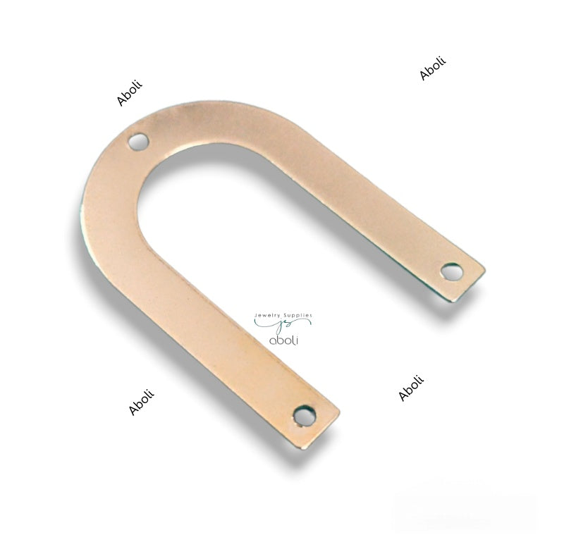 Rose Gold Metal Arch Connector Jewellery Component MACU4 Shiny 3 hole connectors