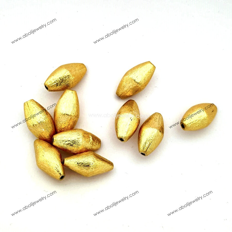 Golden Dholki Beads Brushed Beads Brass Beads Golden Damru Beads Designer spacer beads