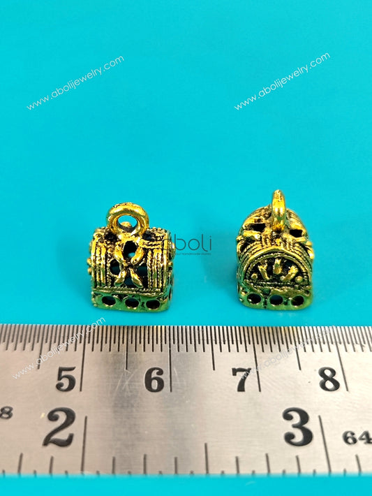 Golden Jhumka Earring sandook motif Components golden jhumka base MJBG62