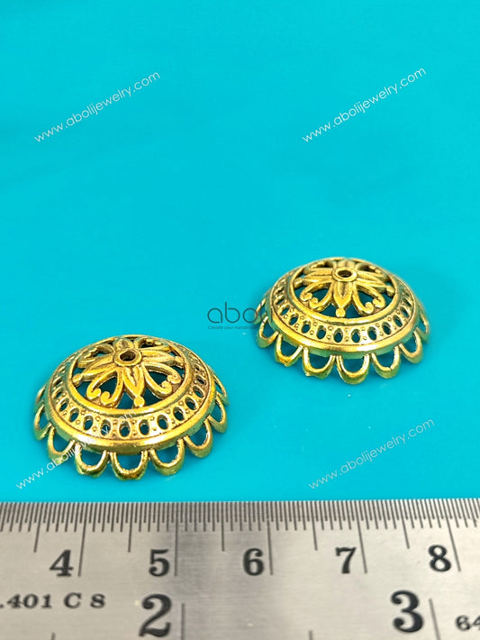 Ethnic golden Jhumka Earring component golden jhumka base without hanging loop MJBG53