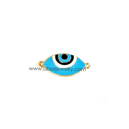 Light blue Evil eye connector charm connector