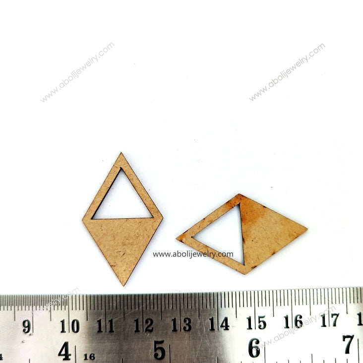 Diamond shaped MDF base premium cuts rhombus shape MDF for earrings, keychains, charms