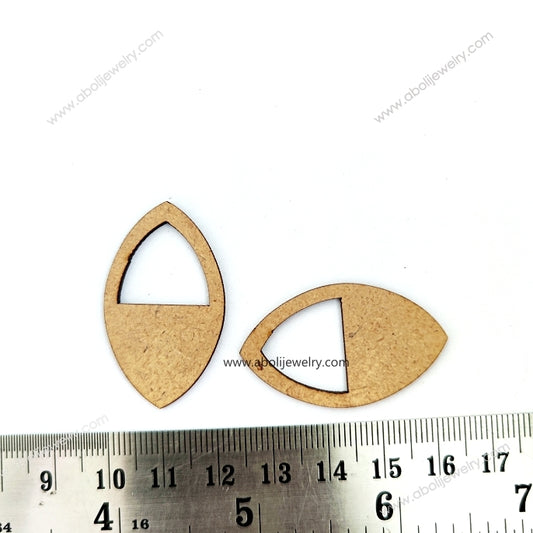 Eye shaped MDF base premium cuts marquise shape MDF for earrings, keychains, charms