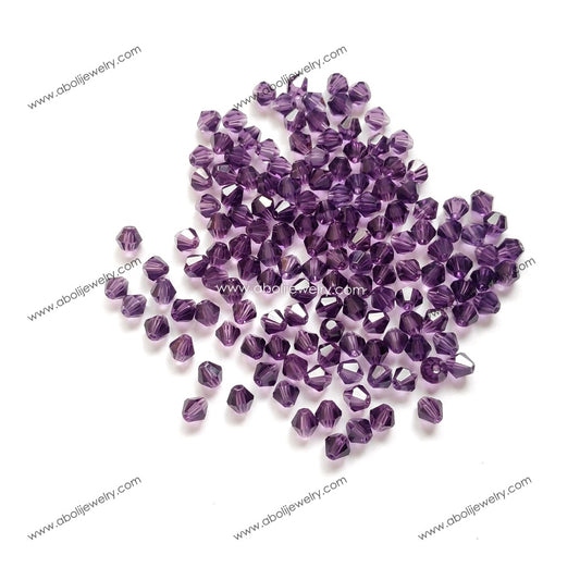 4 mm bicone beads purple crystal beads 1 gross 5FGBBG144