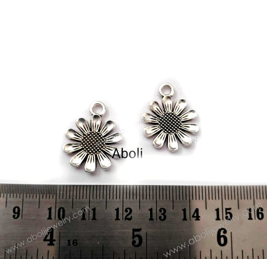 Silver Flower Charm CHMS45 1 piece