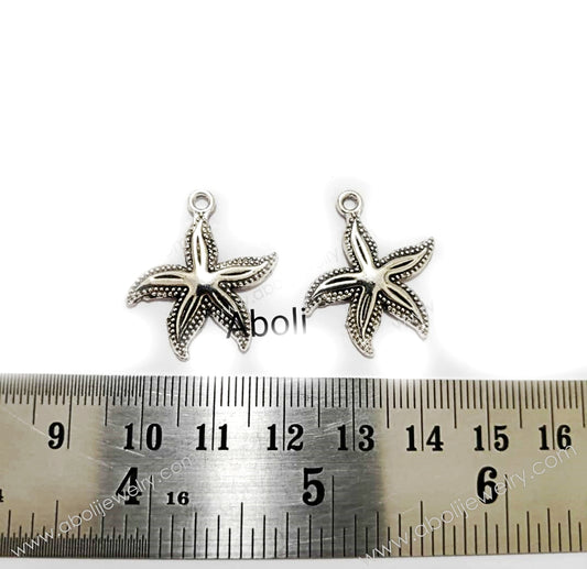 Silver starfish charm ocean theme charm CHMS57 1 charm