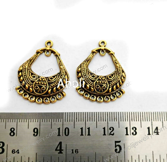 Golden bali Charm earrings components CHMG56