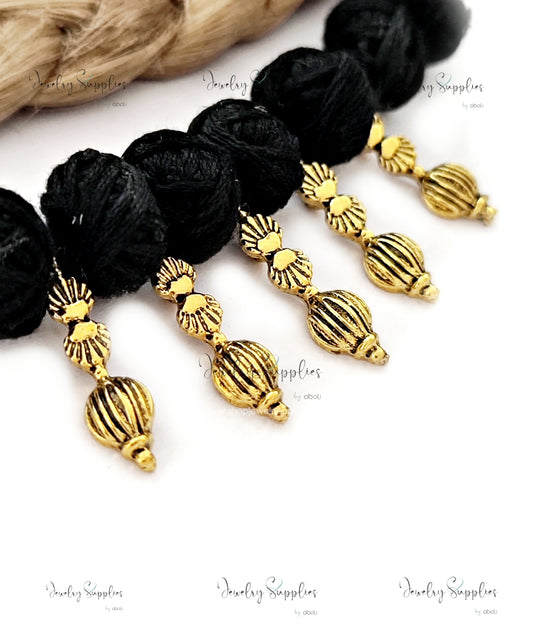 Antique golden Kolhapuri beads spacer beads for necklace GSKSB5 5 beads