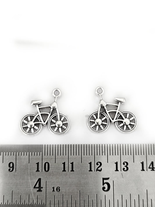 Silver bicycle charm cycle charm CHMS131 1 charm