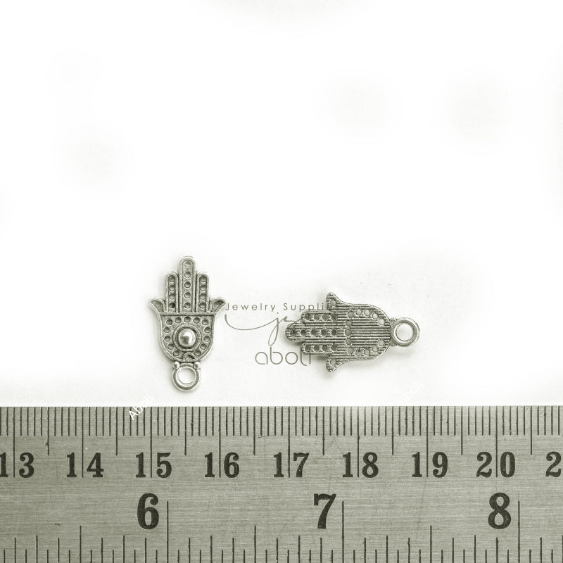 Silver hamsa charm protection hand hamsa charms CHMS167 4 charms