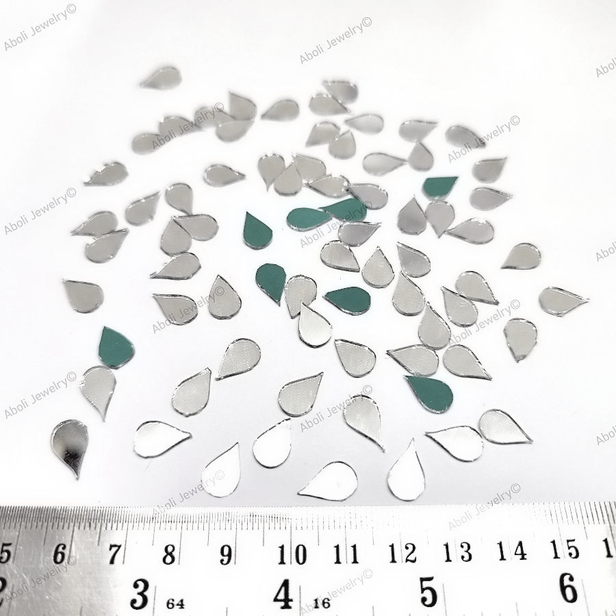 Droplet shape mirror tile 11 x 7 mm for lippan work drop shaped mirrormud mirror work shisha mirror shapes