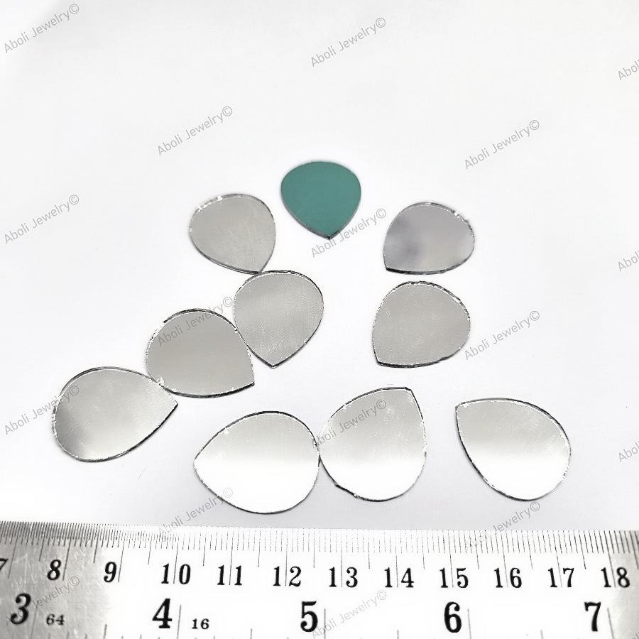 Large drop mirror tile 25 x 20 mm Big drop shape mirror for lippan work mud mirror work shisha mirror shapes