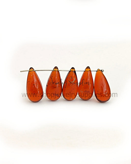 Drop glass beads Drop shaped beads DGBSD05 20 x 9 mm 2 beads