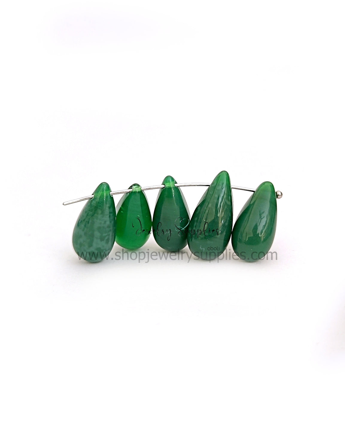 Drop glass beads Drop shaped beads DGBSD06 20 x 9 mm 2 beads