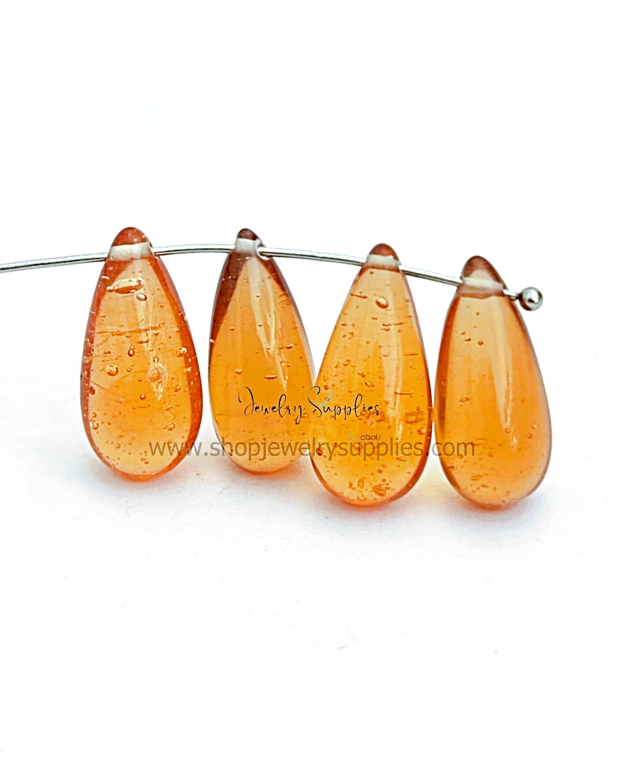 Drop glass beads Drop shaped beads DGBSD08 20 x 9 mm 2 beads