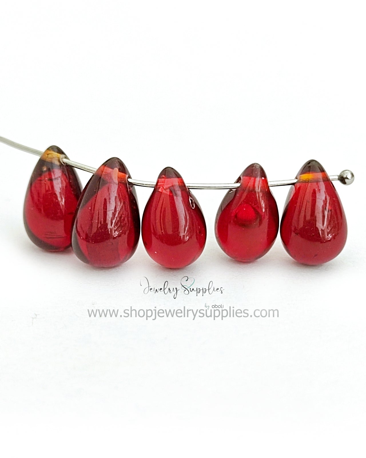 Drop glass beads Drop shaped beads DGBSD11 12 x 8 mm 2 beads