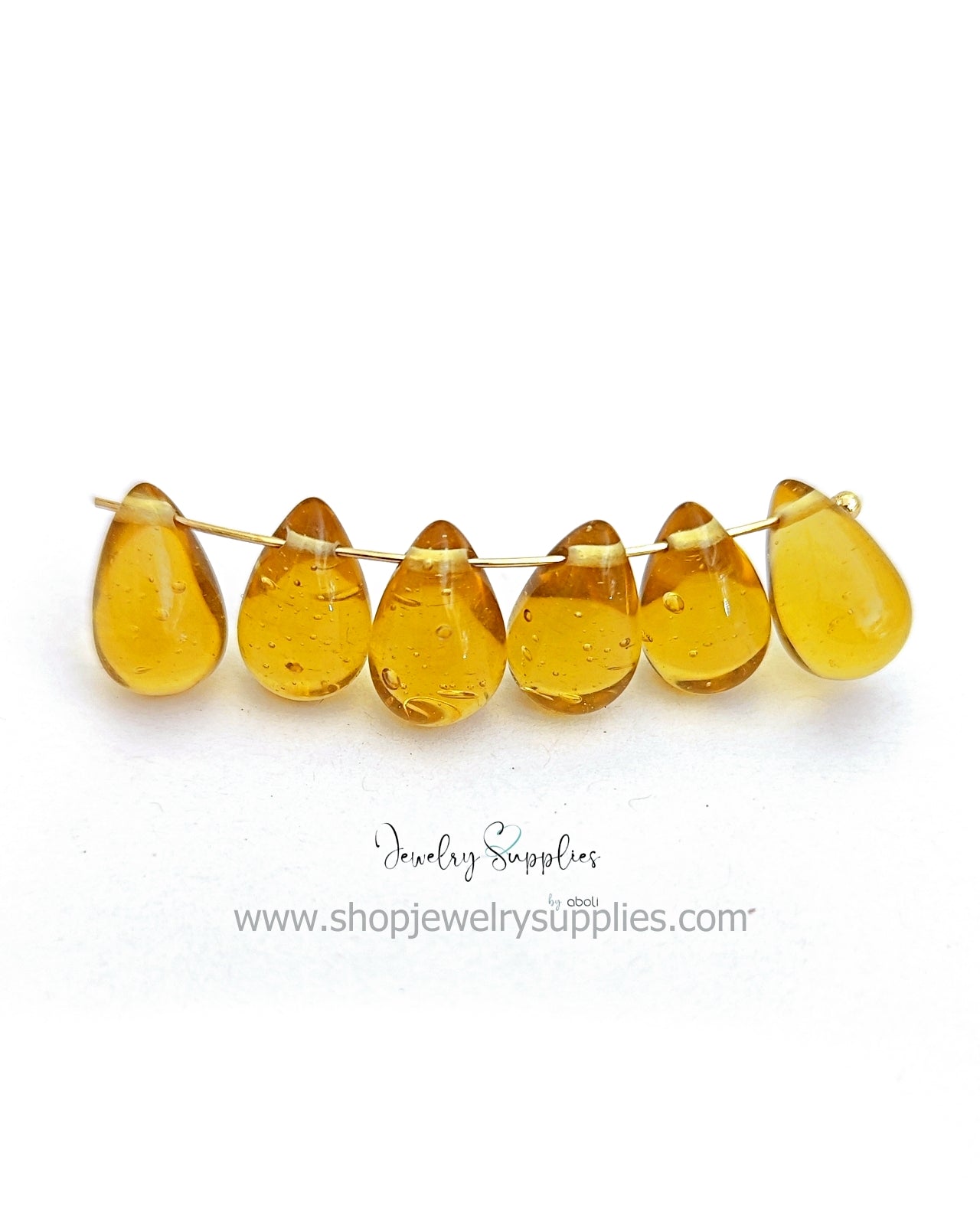 Drop glass beads Drop shaped beads DGBSD12 13 x 9 mm 2 beads