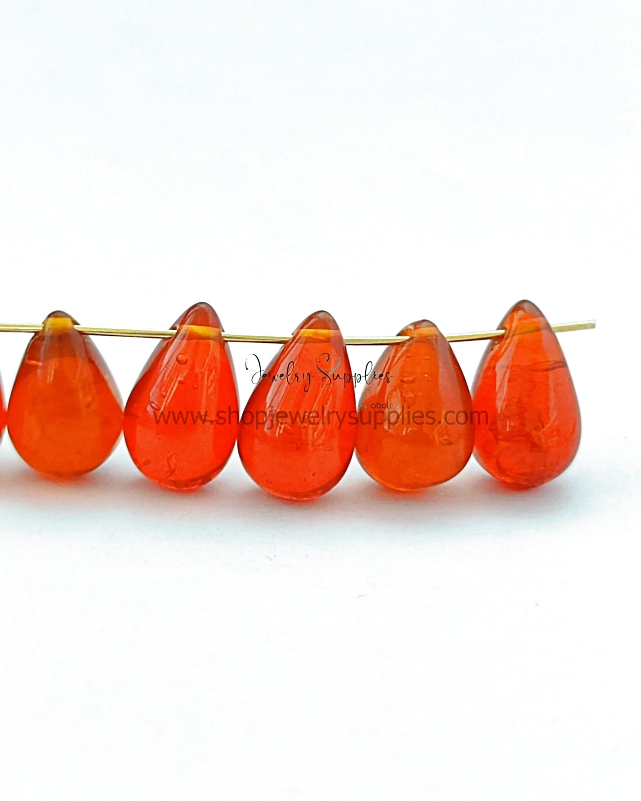 Drop glass beads Drop shaped beads DGBSD14 12 x 8 mm 2 beads