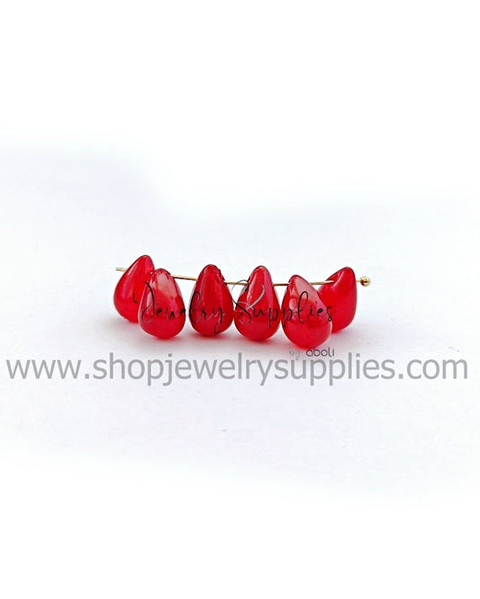 Drop glass beads Drop shaped beads DGBSD16 13 x 9 mm 2 beads