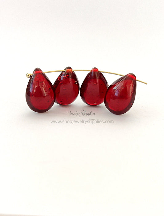 Drop glass beads Drop shaped beads DGBSD25 , 18x13x9 mm 2 beads