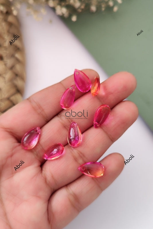Briolette bead drop shaped glass beads flat drop beads FGBA12