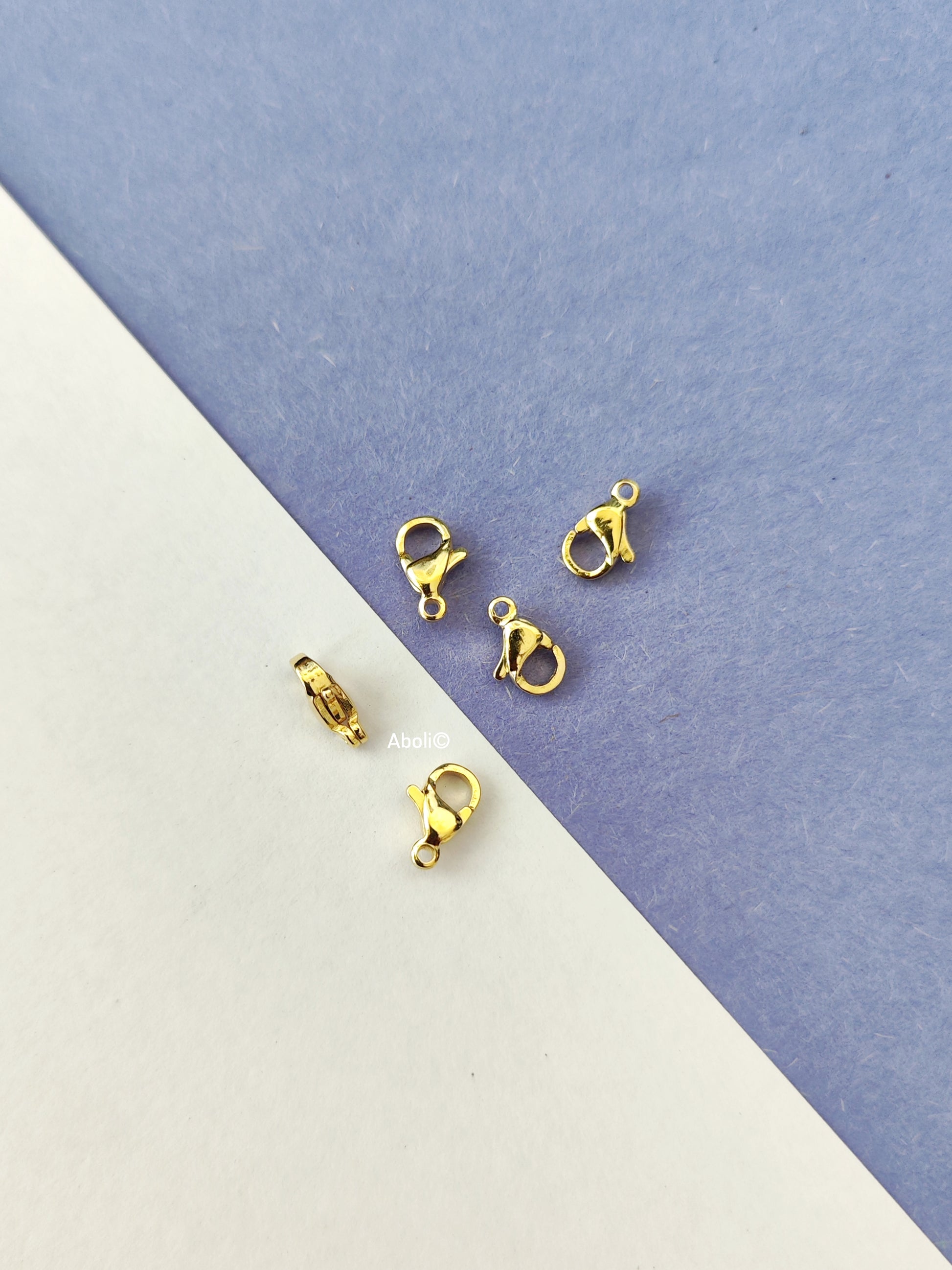 Golden Anti Tarnish Lobster Claw Clasps 24 k gold plated 304 Stainless Steel necklace bracelet closure cadmium Lead safe SSLCCG9CLS