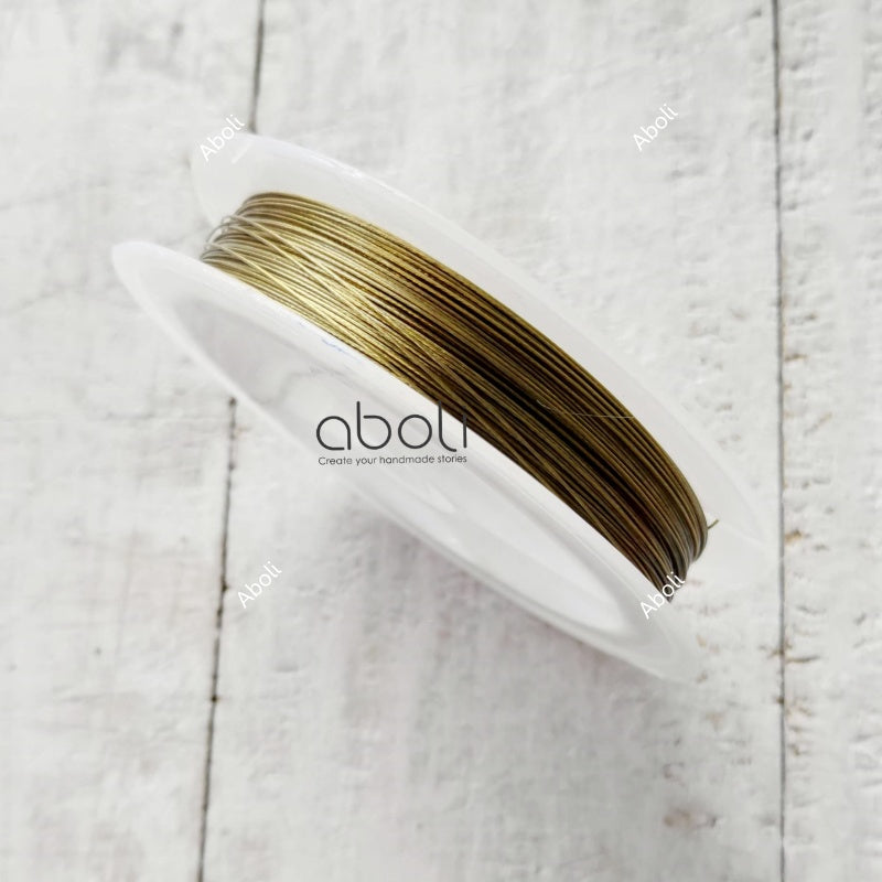 Golden gear wire bead stringing jewellery wire for trending "Invisible chain" necklace