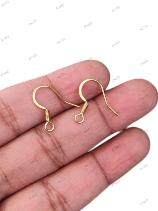 Tarnish resistant Golden fishhooks earring Hammered brass earwires BEW03