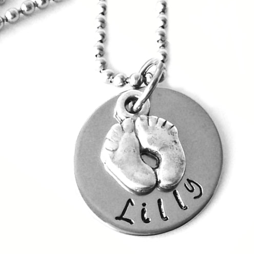 Hand stamped daughter's name necklace anti tarnish steel necklace personalized gift