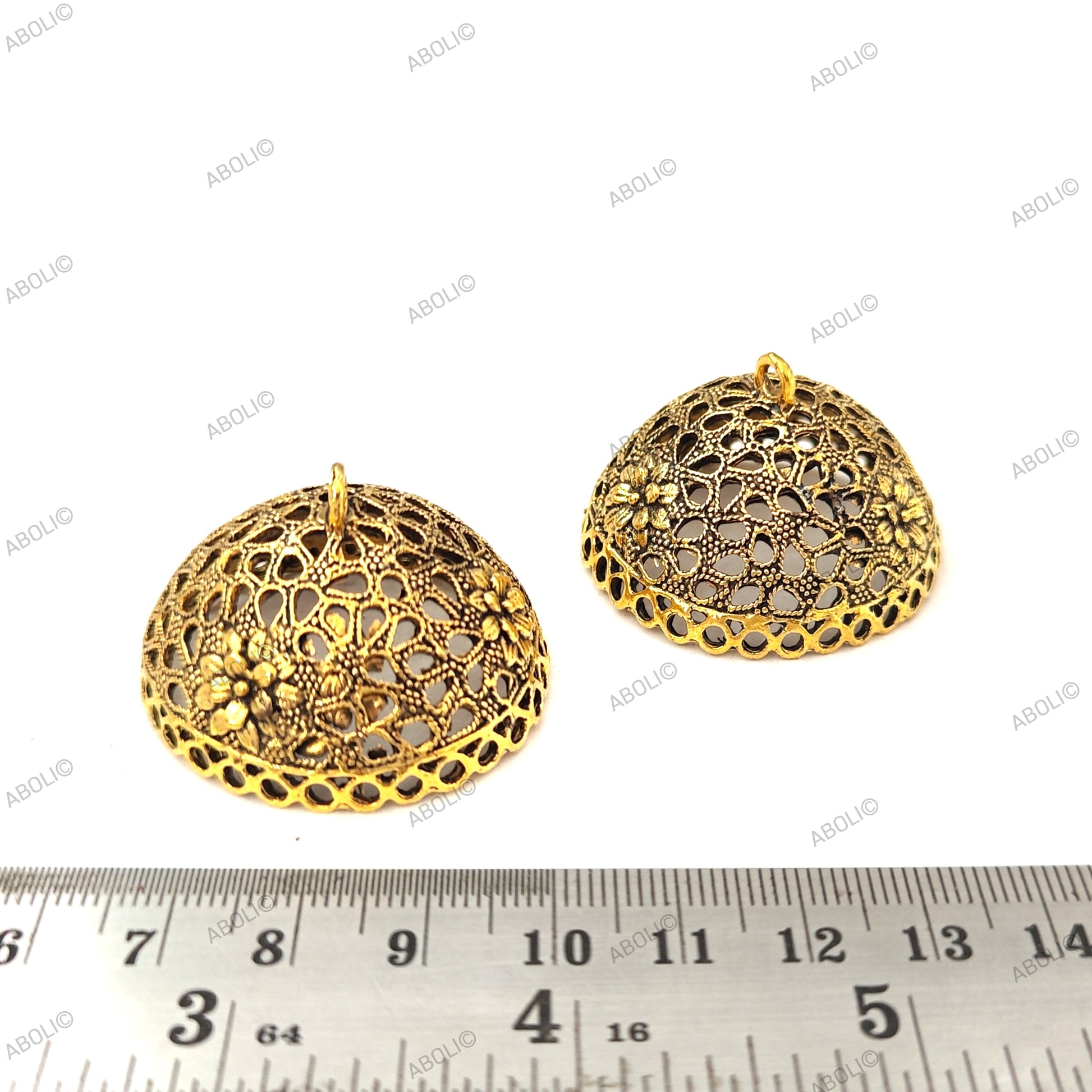 Big Golden Jhumka Earrings making golden jhumka base MJBG42