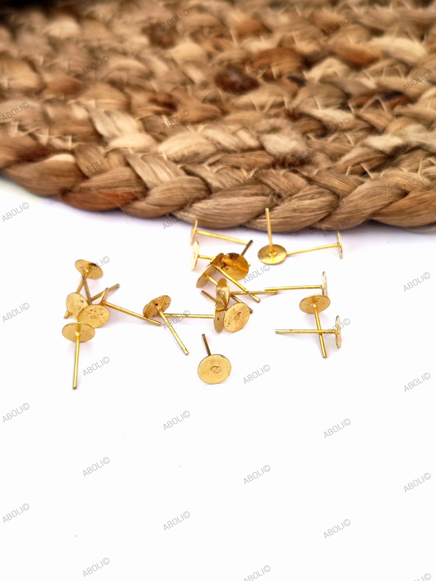 6 mm golden stud base Earrings Components SSB6G 5 gm