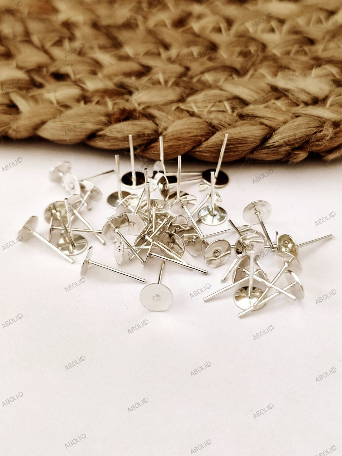 6 mm silver stud base Earrings Components SSB6 5 gm