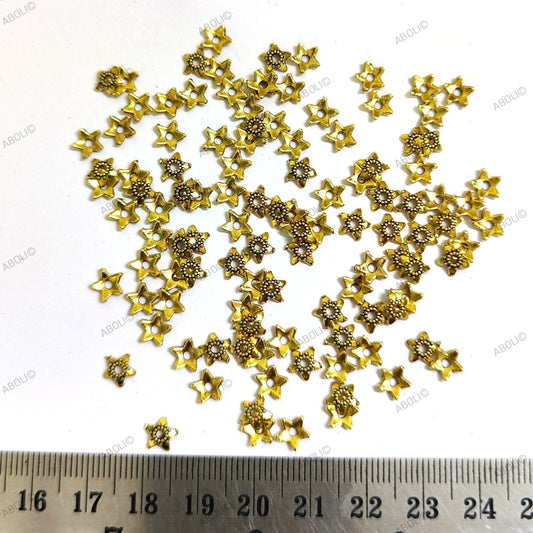 Golden bead caps metal beadcaps 6 mm  MBCG33 10 gm