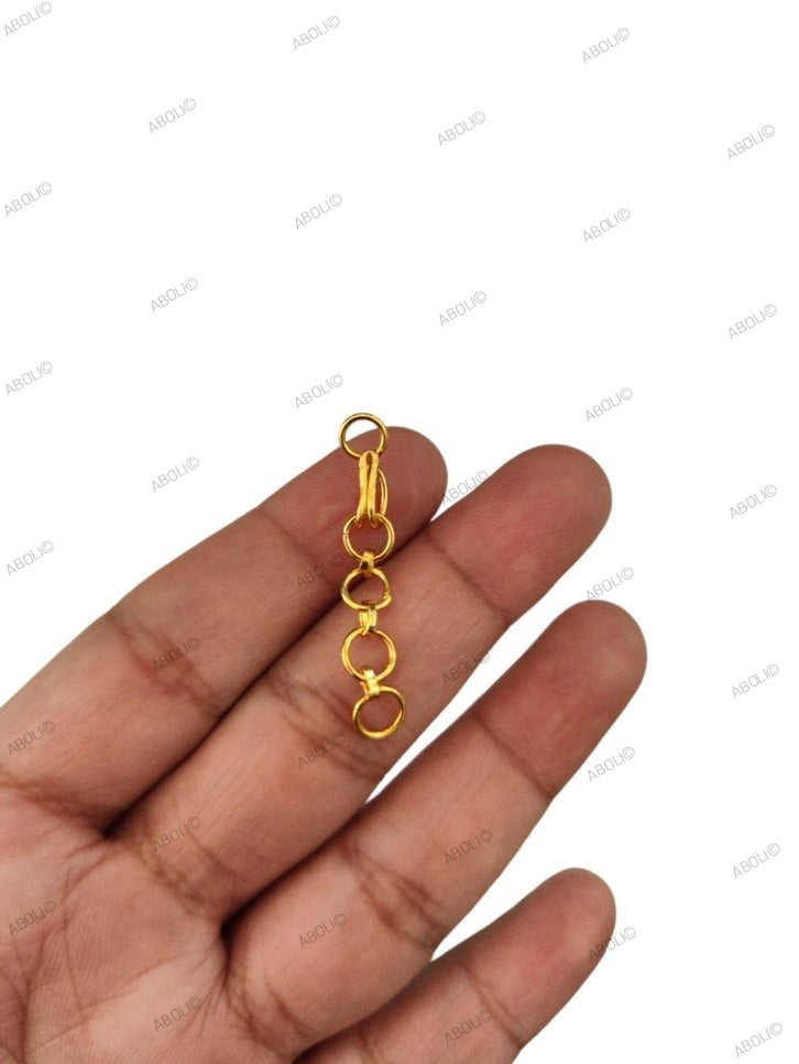 Tarnish resistant golden hook with extender brass 4 cm HEBG01 hook kadi chain for invisible necklace