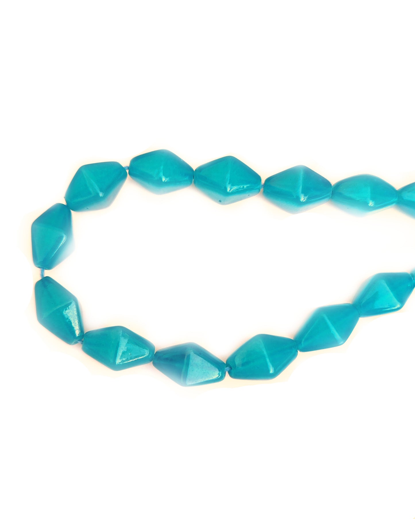 18 x 11 mm Teal diamond shaped glass beads GBD202 10 beads