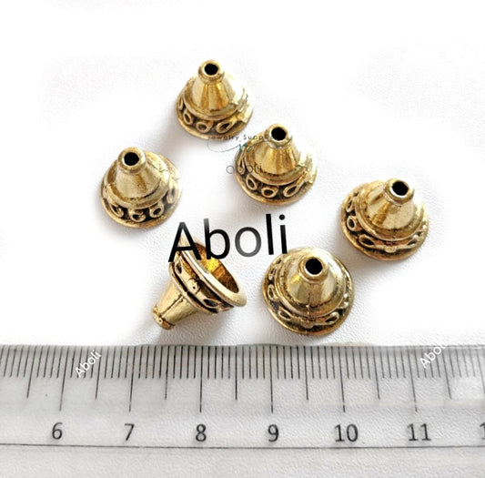 Golden bead caps metal beadcaps 12 mm MBCG18 10 gm