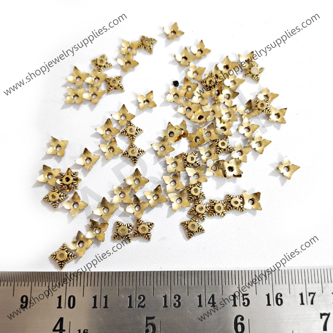 Golden bead caps metal beadcaps 6 mm MBCG21 10 gm