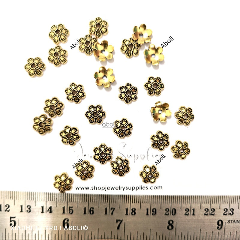 Golden bead caps 10 mm metal beadcaps  MBCG25 10 gm