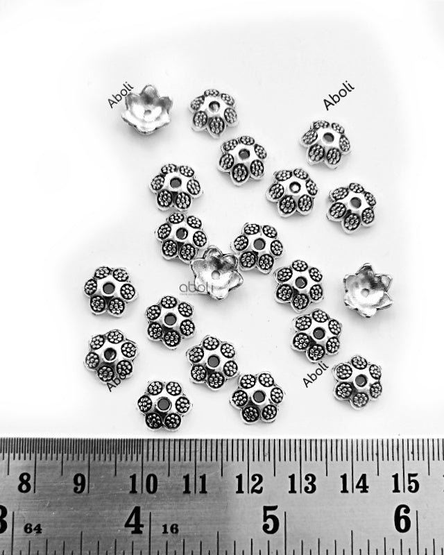 Silver bead caps 11 mm metal Beadcaps MBCS02